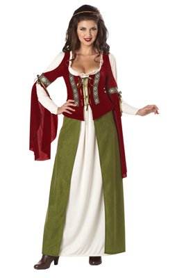 California Costumes Maid Marian Dress, Red/Olive, Large