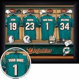 Miami Dolphins NFL Customized "Locker Room" 11" x 14" Photograph - Black Frame