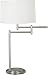 Kenroy Home 20940BS Brushed Steel Theta Theta Table Lamp with White Tapered Drum Shade