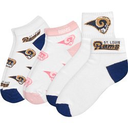 Buy For Bare Feet St. Louis Rams Ladies Socks- 3 Pack - St.Louis Rams Medium
