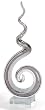 Mouth Blown Black and White Stripes "Corkscrew" Fine Crystal Centerpiece 24"