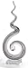 Mouth Blown Black and White Stripes "Corkscrew" Fine Crystal Centerpiece 24"