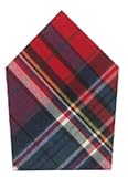 Durable Flat Weave 100% Cotton Blue and Red Plaid Napkins 22x22 Inches Set of Six
