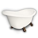 American Bath Factory B1-1600-BB-NH-M2-45-OB Princess Slipper Clawfoot Bathtub in Bisque, Armada Fee