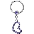 Tanzanite Purple Jeweled Hollow Heart Captive Ring