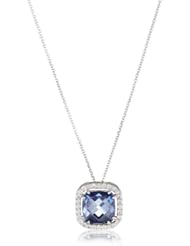 Kalan by Suzanne Kalan English Blue Topaz Cushion Cut Necklace