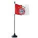 Lustige original FC Bayern M�nchen Fahne mit Sound-Fahnenmast und Standfu�. Dr�ckt man den Knopf, 
ert�nt die Bayern Hymne Stern des S�dens .... Gr��e: ca. 36 x 6 x 6 cm.