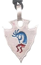 Kokopelli Arrowhead Pewter Pendant Necklace