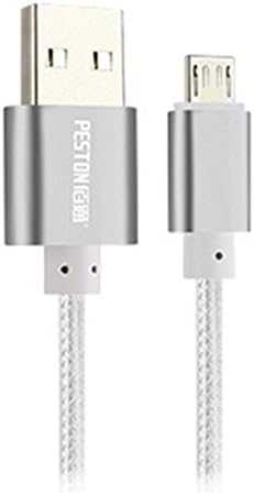 USB Cable, 3.3 feet(1 m) Reversible USB 2.0 A Male to Micro USB Male Cable Braided, Quick Charge and High Speed Data Sync for Android, Samsung, HTC, Motorola, Nokia and More(Silver)