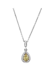 14K White Gold Yellow and White Sapphire Necklace -- LIFETIME WARRANTY