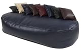 XXX-L HUGE 16cu FT BLUE FAUX LEATHER BEANBAG BED BEAN BAG SOFA BED