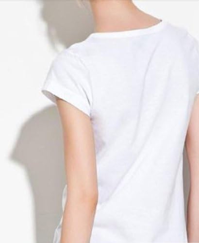 Women Flower Pattern Colorful Skull Print White T-shirt (XX-Large)
