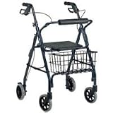 Drive Medical Go-Lite Rollator Blue with Padded Seat