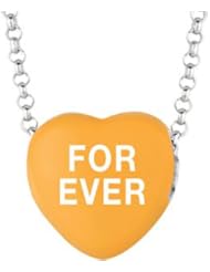 Sweethearts Enamel "Forever" Heart on 16" Necklace Pendant with Gift Box