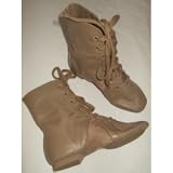 Child's Tan Capezio Premium Leather Split-Sole Jazz Tie Boots - Size 2M