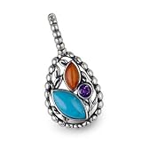 Mini Silver and Gemstone Filigree Pendant
