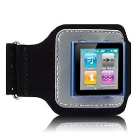 APPLE IPOD NANO 6TH GENERATION SPORTS ARMBAND / JOGGING ARMBAND / CASE / COVER - BLACK PART OF THE QUBITS ACCESSORIES RANGE