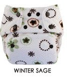 Blueberry Minky One Size Pocket Diapers - Snaps - Winter Sage