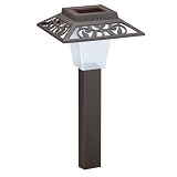 Malibu Solar White Nichia LED Outdoor Plastic Garden Lights, Brown with Frosted Globe 4-Pack #LZ1004BR4