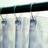 Shower Curtain Hooks Snap Ring Clear (12 Pack)
