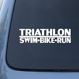 Triathlon - Swim Bike Run - Car, Truck, Notebook, Vinyl Decal Sticker #2350 | Vinyl Color: White
