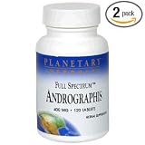 Planetary Herbals Full Spectrum Andrographis, 400 mg, Tablets , 120 tablets (Pack of 2)