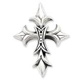 Sterling Silver Gothic Fluer de lis Cross Pendant