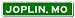 JOPLIN, MISSOURI City Limit Sign - Aluminum - 4 x 18 inches