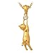 U7 Girl's Kitty Cat Pendant Rinestone Yellow Gold Plated Pendant Necklace for Women