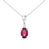9ct White Gold 0.5ct Ruby & Diamond Pendant & 18 Chain