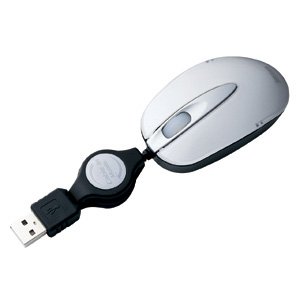 Sanwa Retracting Cable Optical Mouse USB 2.0 800dpi W