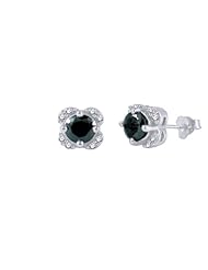925ss 1.15Ct.Tw Black and White Diamond Earrings