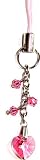 Cute Swarovski Crystal Pink Heart Cell Phone Charm