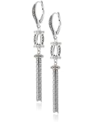 Judith Jack "Tassels" Sterling Silver Marcasite Crystal Tassel Drop Earrings