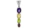 4.33CTW AMETHYST CITRINE PERIDOT AND GARNET STERLING SILVER PENDANT