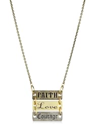 Ettika "Military" Triple Stack Plate Brass Chain Necklace