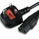 3m IEC 3 core Mains Power Lead UK Plug to 3 Pin IEC C13 socket  Kettle PC, Printer, Fax, TV.