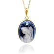 10K Diamond Accented Guardian Angel Cameo Pendant w/Chain & FREE Angel Box