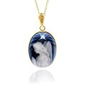 10K Diamond Accented Guardian Angel Cameo Pendant w/Chain & FREE Angel Box