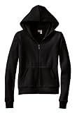 NEW District Threads - Ladies Velour Fitted Full Zip Hoodie Black-L