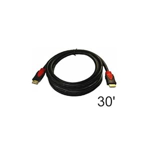 HDMI 30FT Cable: 1.3a Category 2(Full 1080P Capable)(Compatible with Xbox 360 and PS3) w  Red... by Abacus24-7