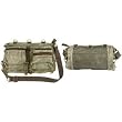 Stonewashed Olive Drab Mesh Bag With Leather Accents