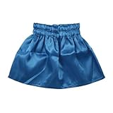 KN12308 サテンフレアーミニスカート　青