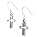 Sterling Silver Cut-out Cross Shepherds Hook Earrings