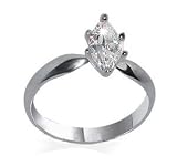 Cut Clear Cubic Zirconia Solitaire 3mm Band Sterling Silver Ring Size 5,6,7,8,9,10