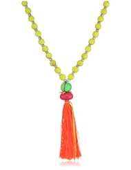 Lead Jewelry "Neon "Lead Multi Colored Yellow Tassel Necklace