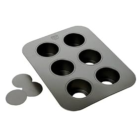 Amco Molten Non-stick Cake Pans 6 Cups, each cup 3 x 2 by Amco