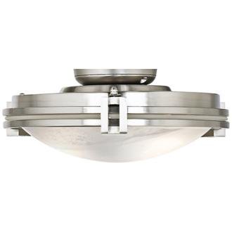 Ceiling Fan Light Kit In Brushed Steel With Marbleized Glass