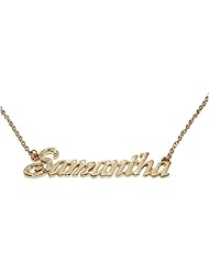 Name Necklaces Samantha - Personalized Necklace Gold Plated 18K, Belcher Chain, 2mm Thick