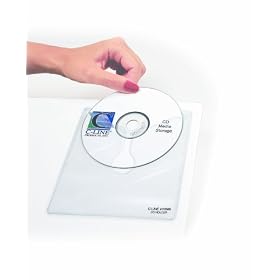 C-Line Self-Adhesive CD Holder, 5.33 x 5.66 Inches, Clear, 10 per Pack (70568)